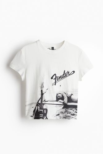 T-Shirt mit Print Weiß/Fender in Größe XS. Farbe: - H&M - Modalova