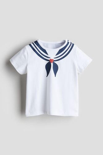 Baumwoll-T-Shirt mit Print Weiß/Matrose, T-Shirts & Tops in Größe 86. Farbe: - H&M - Modalova