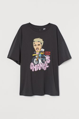 Oversize-T-Shirt mit Druck Schwarz/Justin Bieber in Größe S. Farbe: - H&M - Modalova