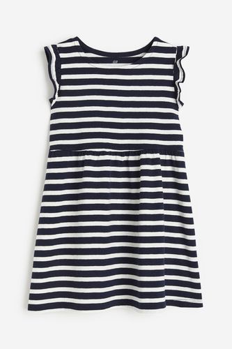 Kleid aus Baumwolljersey Marineblau/Gestreift, Kleider in Größe 110/116. Farbe: - H&M - Modalova