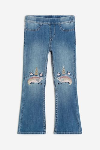 Superstretch Flared Leg Jeans Helles Denimblau/Einhörner in Größe 92. Farbe: - H&M - Modalova