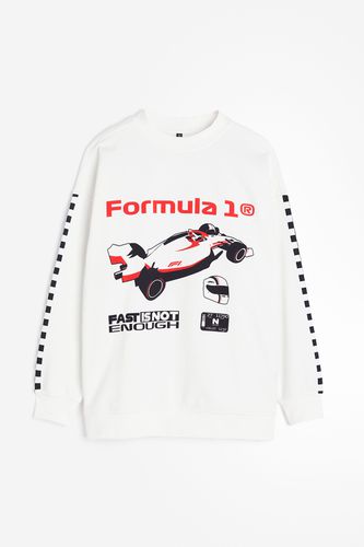 Oversized Sweatshirt mit Print Weiß/Formula 1, Sweatshirts in Größe S. Farbe: - H&M - Modalova