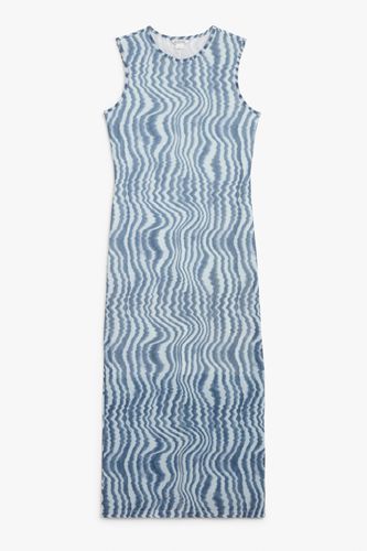 Bodycon-Kleid aus Mesh Verschwommene Streifen, Alltagskleider in Größe L. Farbe: - Monki - Modalova