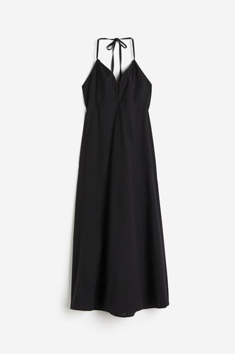 Neckholderkleid aus Baumwolle Schwarz, Alltagskleider in Größe L. Farbe: - H&M - Modalova