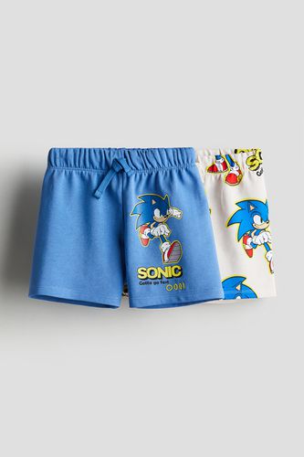 Er-Pack Sweatshorts mit Print Blau/Sonic der Igel in Größe 104. Farbe: - H&M - Modalova