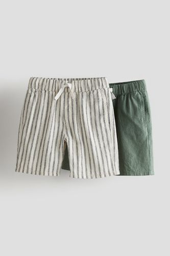Er-Pack Shorts aus Leinenmix Cremefarben/Khakigrün in Größe 134. Farbe: - H&M - Modalova