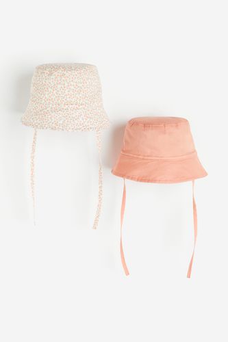 Er-Pack Sonnenhüte aus Baumwolle Apricot/Geblümt, Hut in Größe 74/80. Farbe: - H&M - Modalova