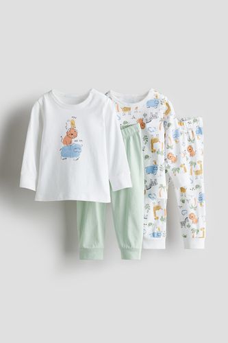 Er-Pack Baumwollschlafanzüge mit Print Weiß/Safaritiere, Pyjamas in Größe 62. Farbe: - H&M - Modalova