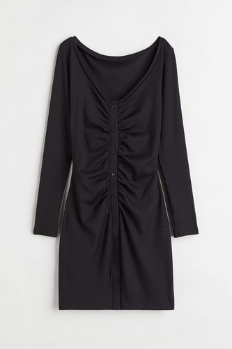 Durchgeknöpftes Kleid Schwarz, Alltagskleider in Größe XS. Farbe: - H&M - Modalova