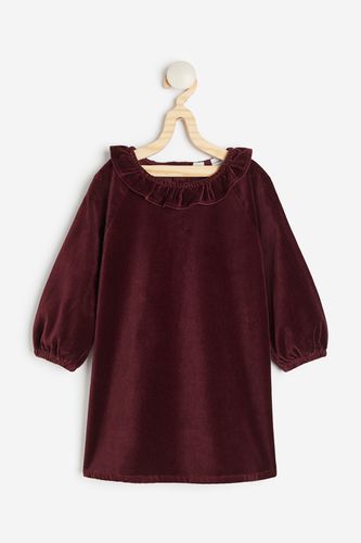 Kleid aus Baumwollsamt Dunkelrot, Kleider in Größe 110. Farbe: - H&M - Modalova
