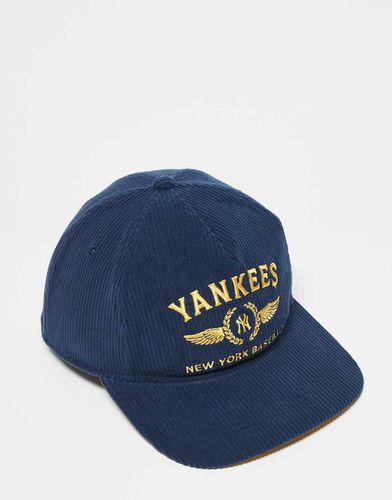 Yankees - Cappellino navy in velluto a coste con scritta del logo - 47 Brand - Modalova