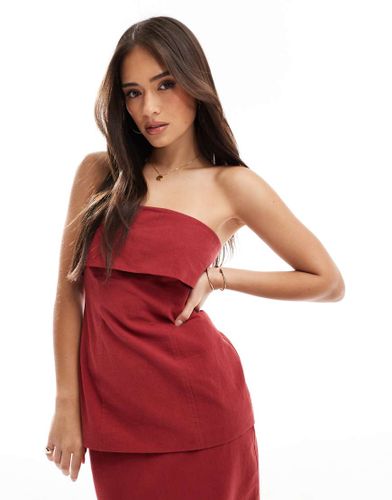 Top d'ensemble long aspect lin avec encolure bandeau rabattue - Rouille - 4Th & Reckless - Modalova