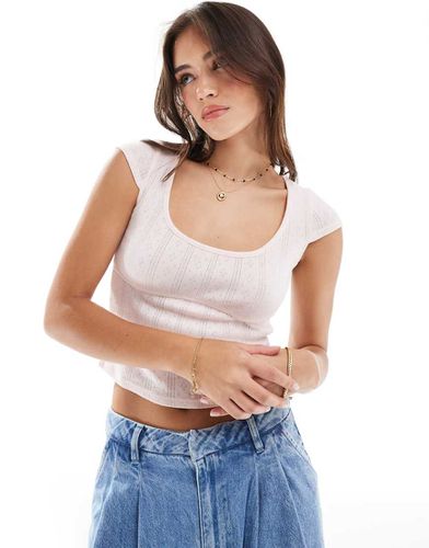 Cotton On - Crop top con scollo rotondo setoso con fiocco - Cotton:On - Modalova