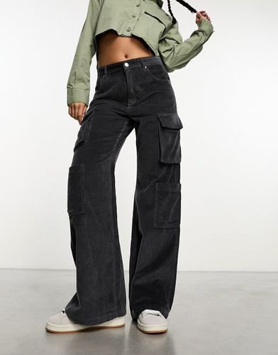 Cotton On - Jeans cargo a fondo ampio in velluto a coste color cenere scuro - Cotton:On - Modalova