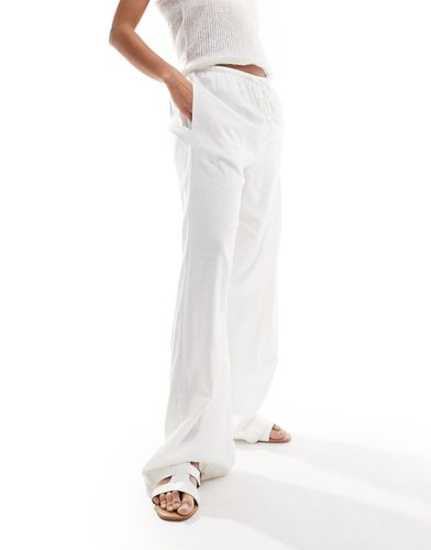 Cotton On - Pantaloni dritti bianchi in lino con coulisse - Cotton:On - Modalova