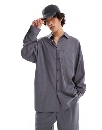 Camicia oversize a maniche lunghe antracite in coordinato - Collusion - Modalova