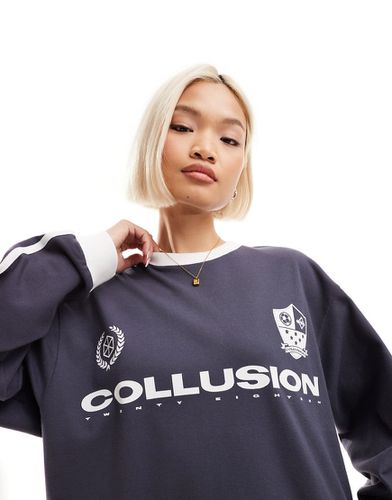 T-shirt da calcio piqué oversize antracite - Collusion - Modalova