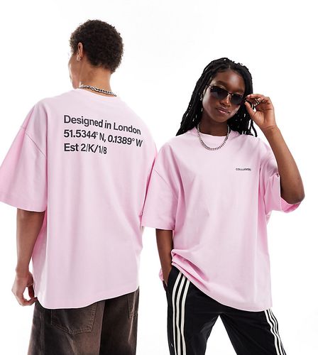 Unisex - T-shirt oversize in piqué con logo sulla schiena - Collusion - Modalova