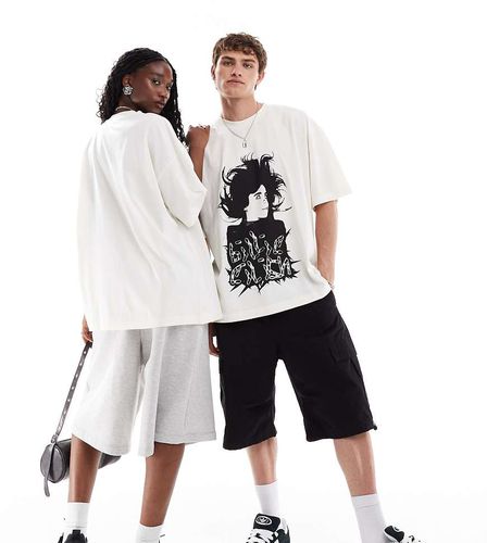 Unisex - T-shirt da festival oversize color pietra con licenza Billie Eilish - Collusion - Modalova