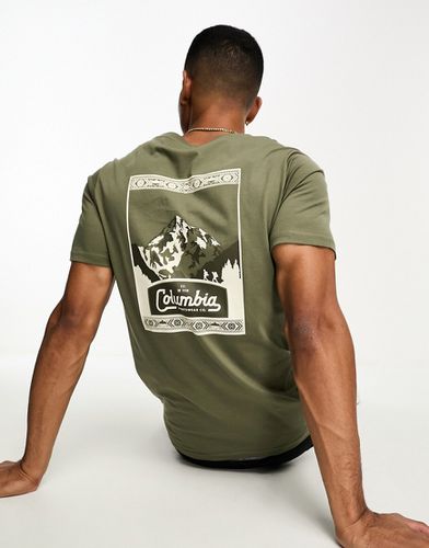 CSC - T-shirt kaki con stampa del logo sul retro - Columbia - Modalova