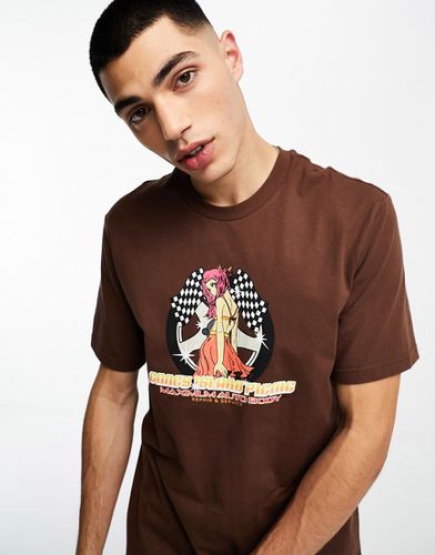 T-shirt marrone con stampa sul petto in coordinato - Coney Island Picnic - Modalova