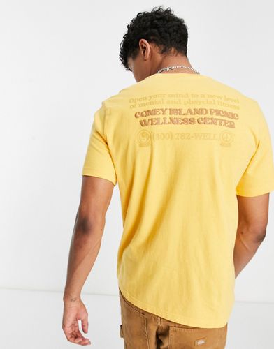 T-shirt gialla con stampa "Mind and Body" - Coney Island Picnic - Modalova