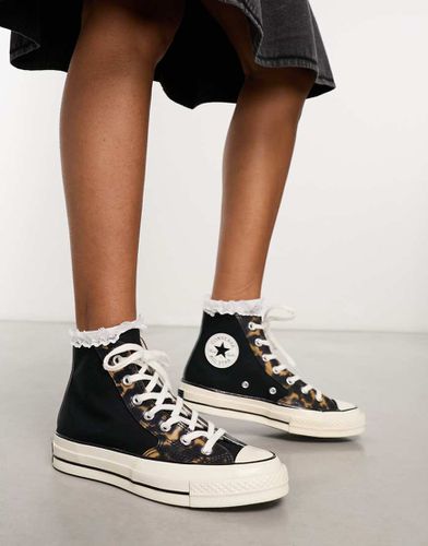 Chuck Taylor 70 Hi - Sneakers alte nere con dettagli con stampa animalier - Converse - Modalova