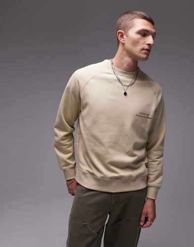 CAT - WWR - Sweat à manches raglan style universitaire - Beige pâle - Cat Wwr - Modalova