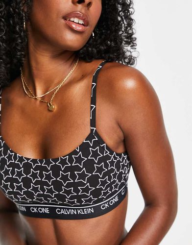 CK One - Brassière sfoderata in cotone con stampa di stelle - Calvin Klein - Modalova