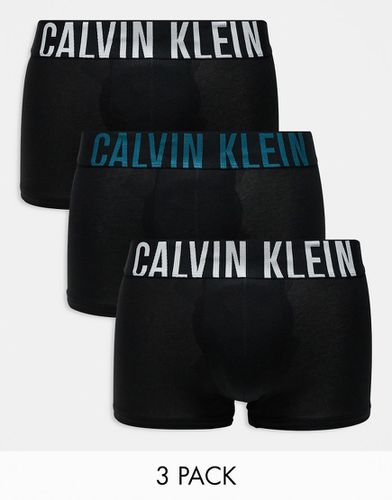 Intense Power - Confezione da 3 boxer aderenti neri con fascia in vita con logo - Calvin Klein - Modalova