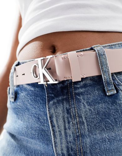 Cintura da 30 mm in pelle chiaro con monogramma - Calvin Klein Jeans - Modalova