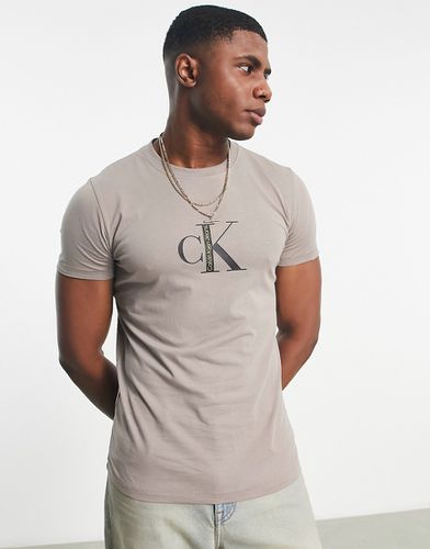 Institutional - T-shirt color talpa con logo istituzionale - Calvin Klein Jeans - Modalova