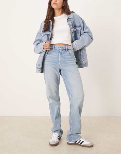 Jean droit à taille haute - délavé - Calvin Klein Jeans - Modalova