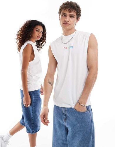 Pride - T-shirt bianca unisex con stampa "This is love" - Calvin Klein Jeans - Modalova