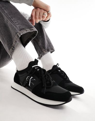 Sneakers a calza stringate nere in pelle - Calvin Klein Jeans - Modalova