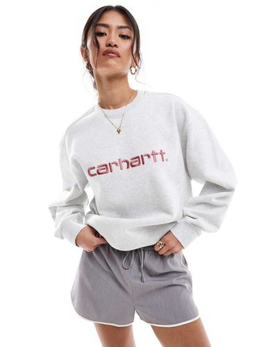 Felpa grigia con scritta del logo - Carhartt WIP - Modalova