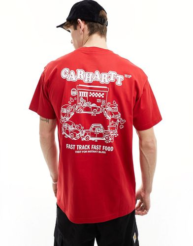 T-shirt rossa con stampa "Fast Food" sul retro - Carhartt WIP - Modalova