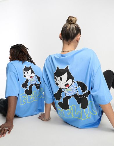 X Felix the Cat - T-shirt oversize unisex con grafiche stampate - Crooked Tongues - Modalova