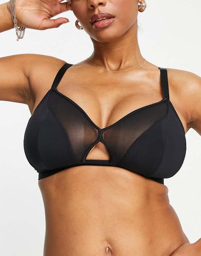 Coppe Grandi - Get Up & Chill - Brassière senza ferretto nera con inserti in rete - Curvy Kate - Modalova