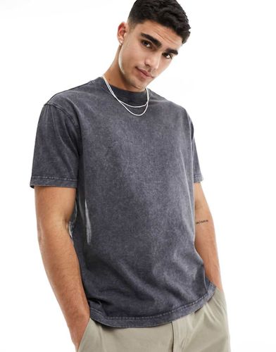 T-shirt pesante oversize scuro stone wash - Another Influence - Modalova