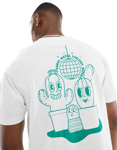 T-shirt squadrata bianca con stampa Cactus Club - Another Influence - Modalova