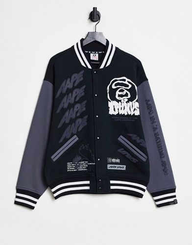 AAPE By A Bathing Ape - Rolling Loud - Felpa grigia stile college - AAPE BY A BATHING APE® - Modalova