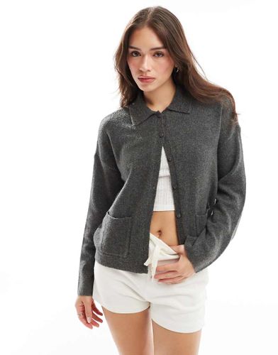 Cardigan scuro con colletto - Abercrombie & Fitch - Modalova