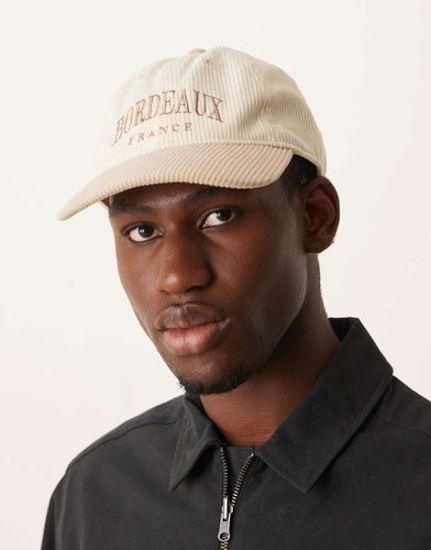 Bordeaux - Cappello con visiera dad beige a coste - Abercrombie & Fitch - Modalova