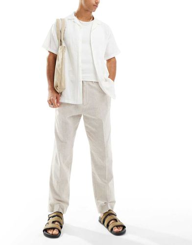 Malone - Pantaloni ampi beige con pieghe in misto lino - Abercrombie & Fitch - Modalova