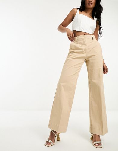 Pantaloni a fondo ampio in twill color cammello - Abercrombie & Fitch - Modalova