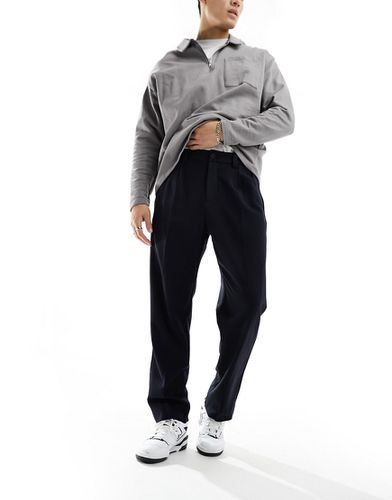 Pantaloni eleganti sartoriali neri vestibilità ampia - Abercrombie & Fitch - Modalova