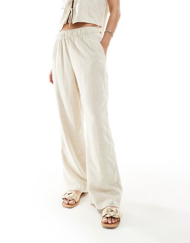 Pantaloni in misto lino ampi beige in coordinato - Abercrombie & Fitch - Modalova