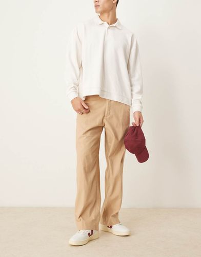 Pantaloni larghi in lino beige - Abercrombie & Fitch - Modalova