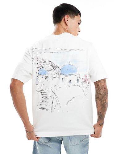 T-shirt bianca con stampa disegnata a mano sul retro - Abercrombie & Fitch - Modalova
